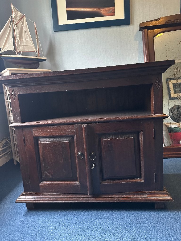 TV-kast, Huis en Inrichting, Ophalen, 100 tot 150 cm, Koloniaal, Zo goed als nieuw