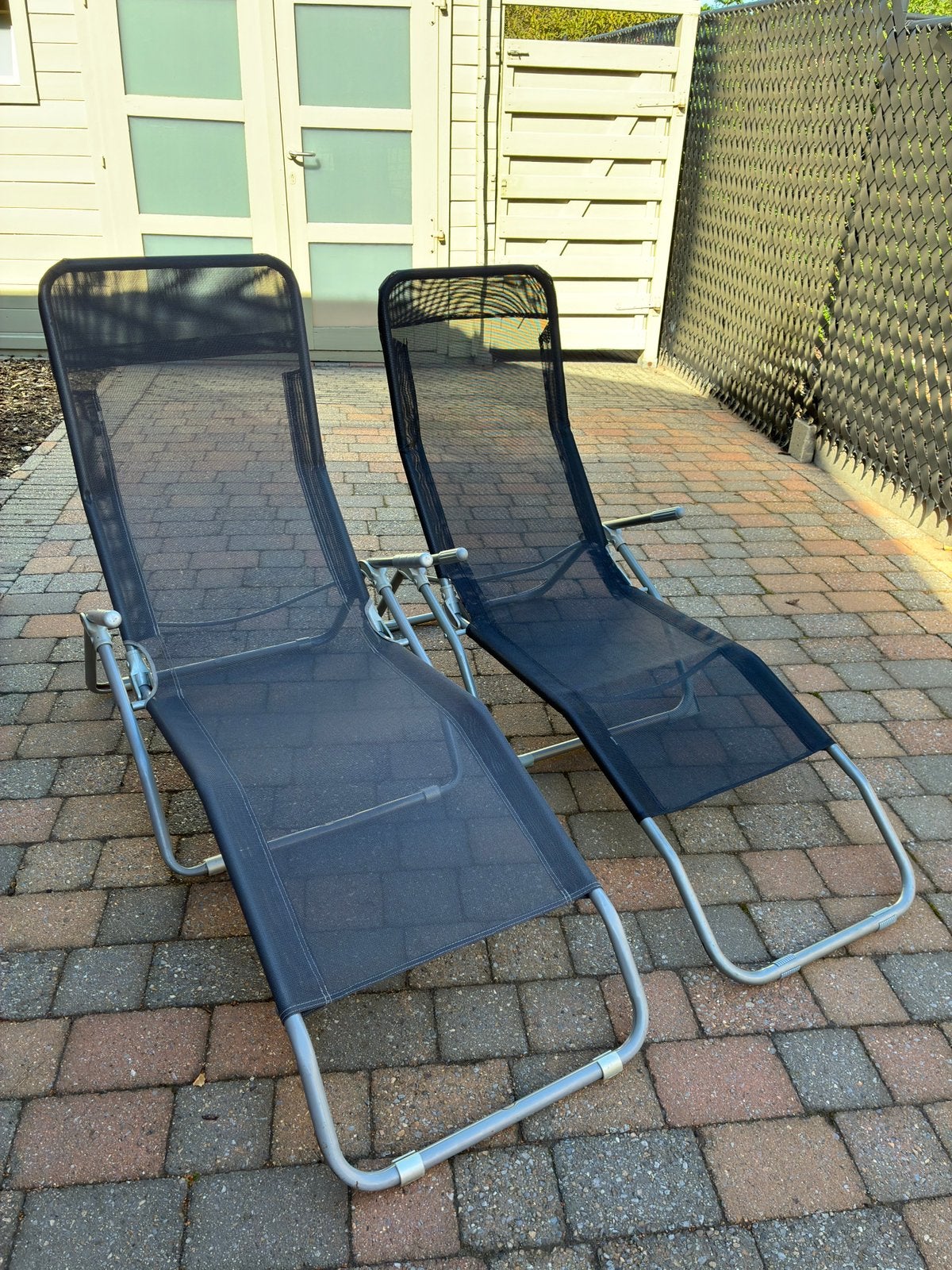 2 comfortabele tuinligstoelen, Tuin en Terras, Ophalen, Gebruikt, Aluminium