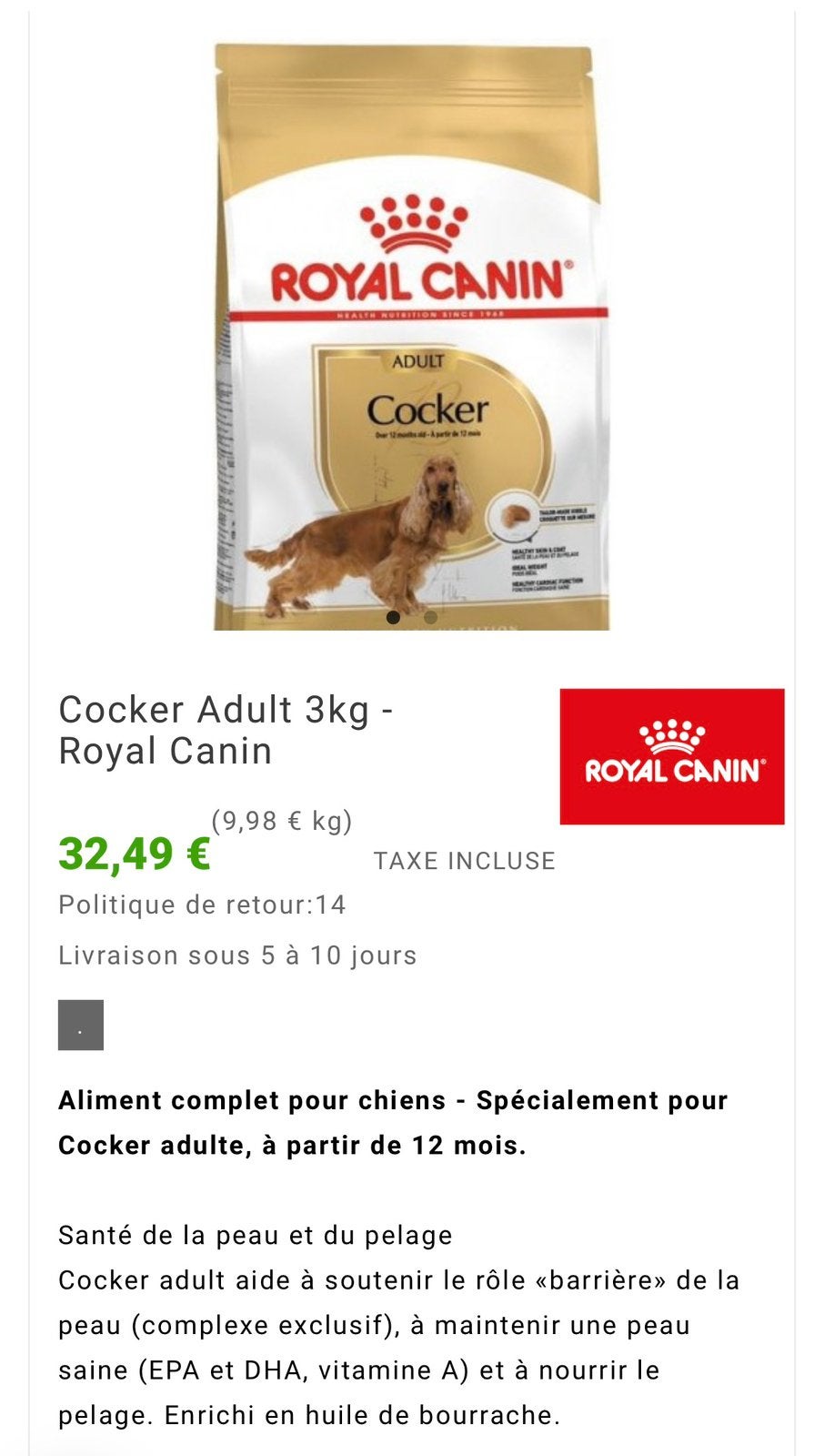 Royal canin chien, Ophalen, Hond