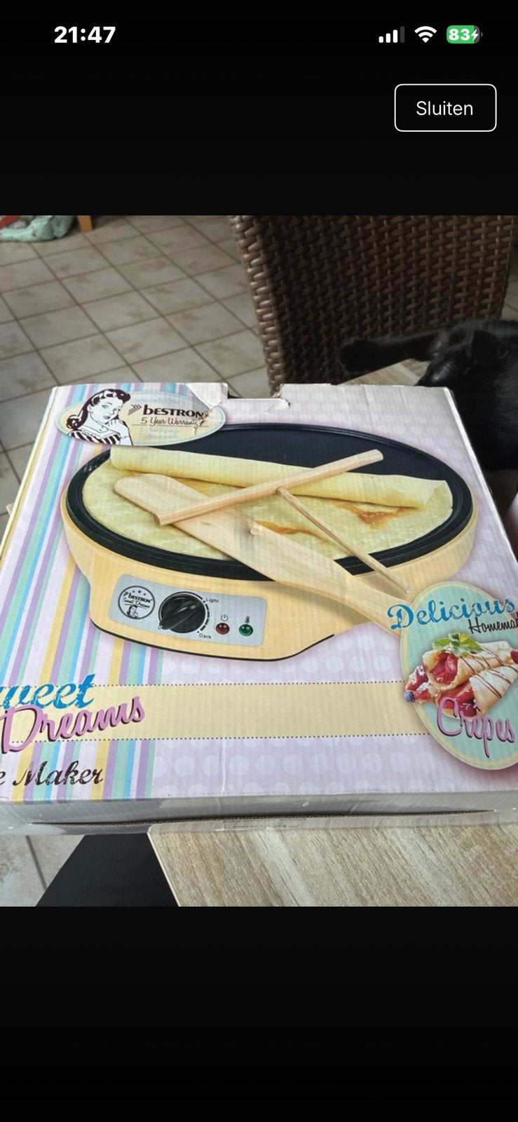 Pannekoekenmachine, Huis en Inrichting, Keuken | Keukenelementen, Ophalen of Verzenden, Zo goed als nieuw