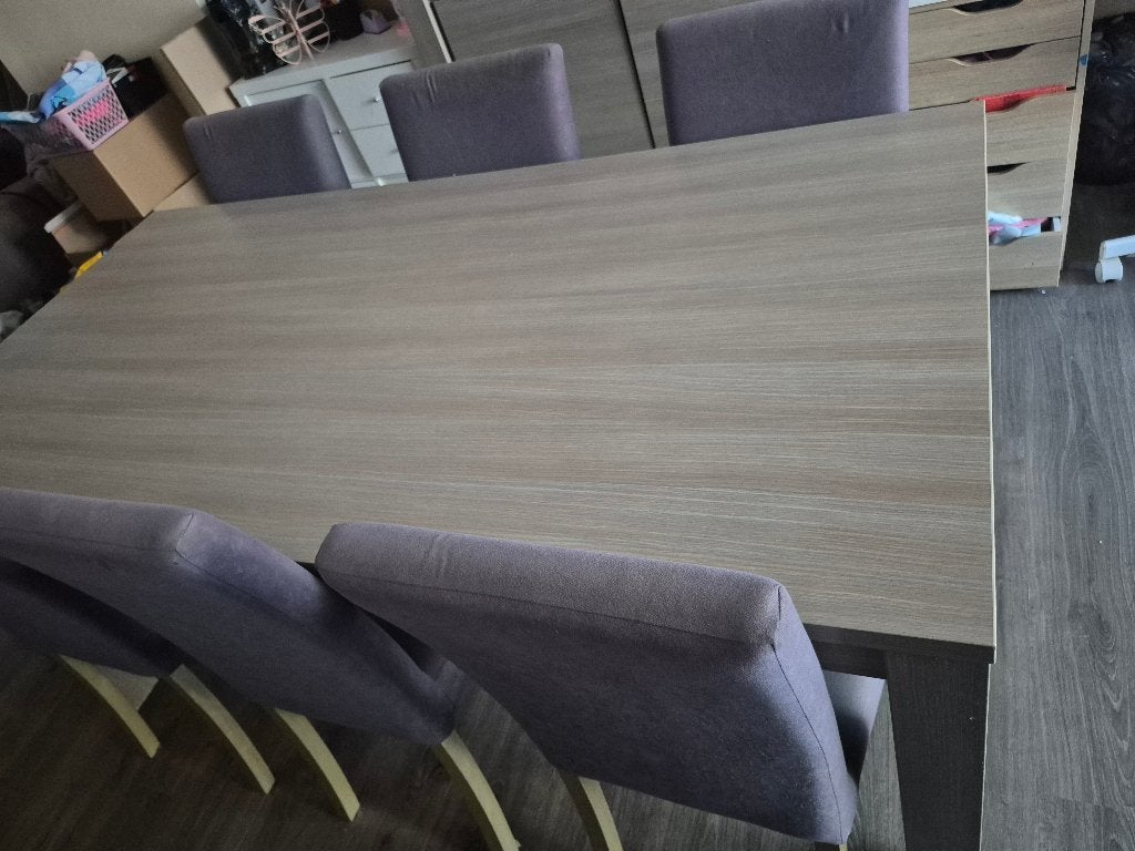 Tafel met 6 stoelen + Barkast, Maison & Meubles, Enlèvement, Comme neuf