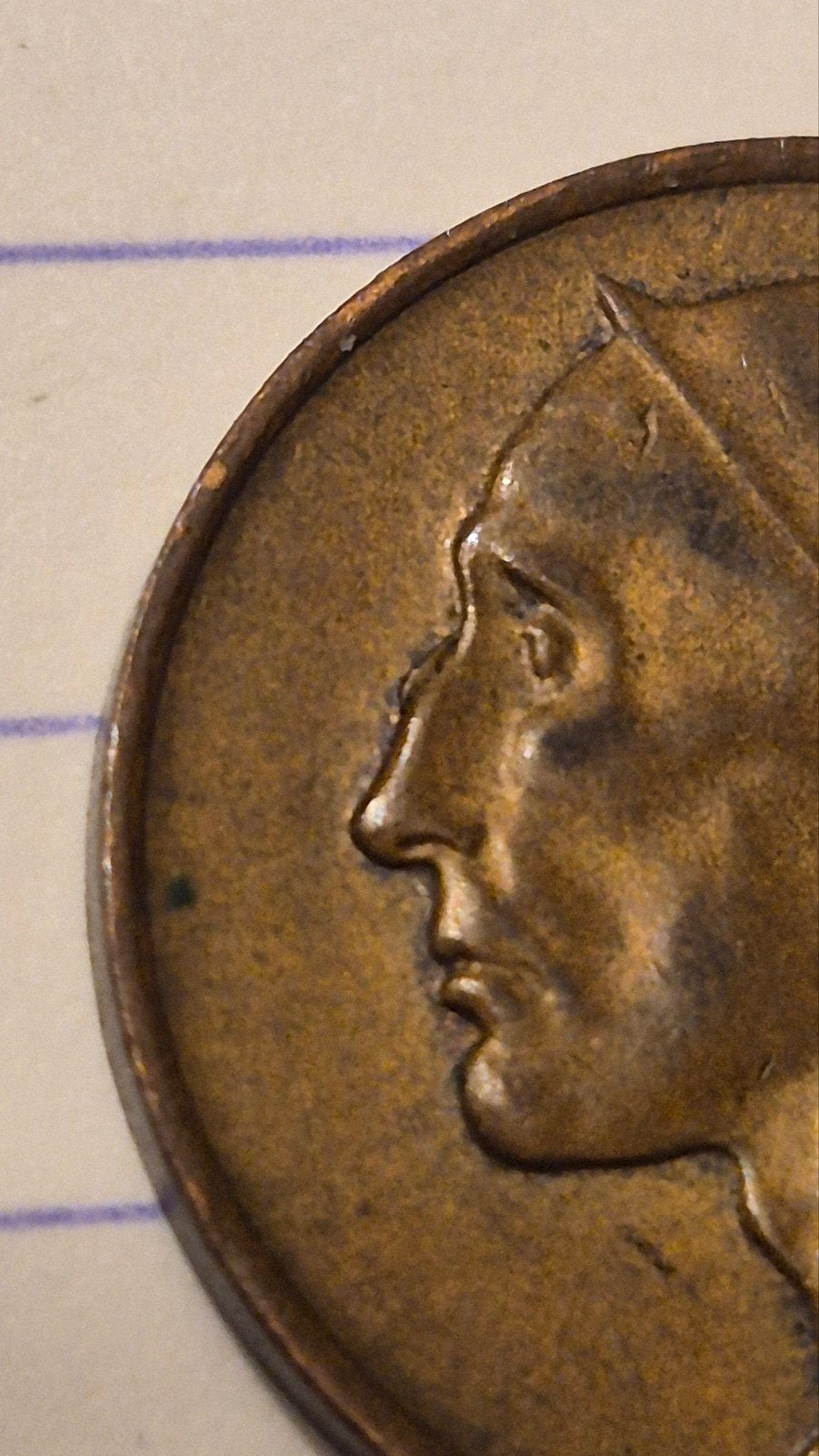 50 centiem met grote neus 1972 Vlaams, Ophalen of Verzenden, Brons, Losse munt