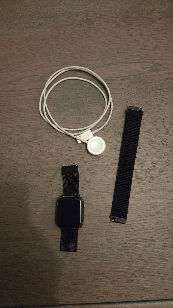 Apple Watch series 4 gps 44mm space grey, Ophalen, Gebruikt, Zwart, Apple Watch
