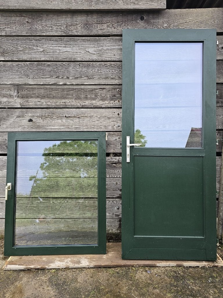 Deur plus raam, Doe-het-zelf en Bouw, Deuren en Vliegenramen, Ophalen, Gebruikt, 80 tot 100 cm, Minder dan 200 cm