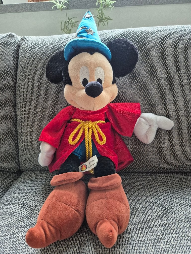 Disney Parks Sorcerer Mickey Mouse Knuffel (50 cm)- Fantasia, Verzamelen, Ophalen of Verzenden, Mickey Mouse, Gebruikt, Knuffel