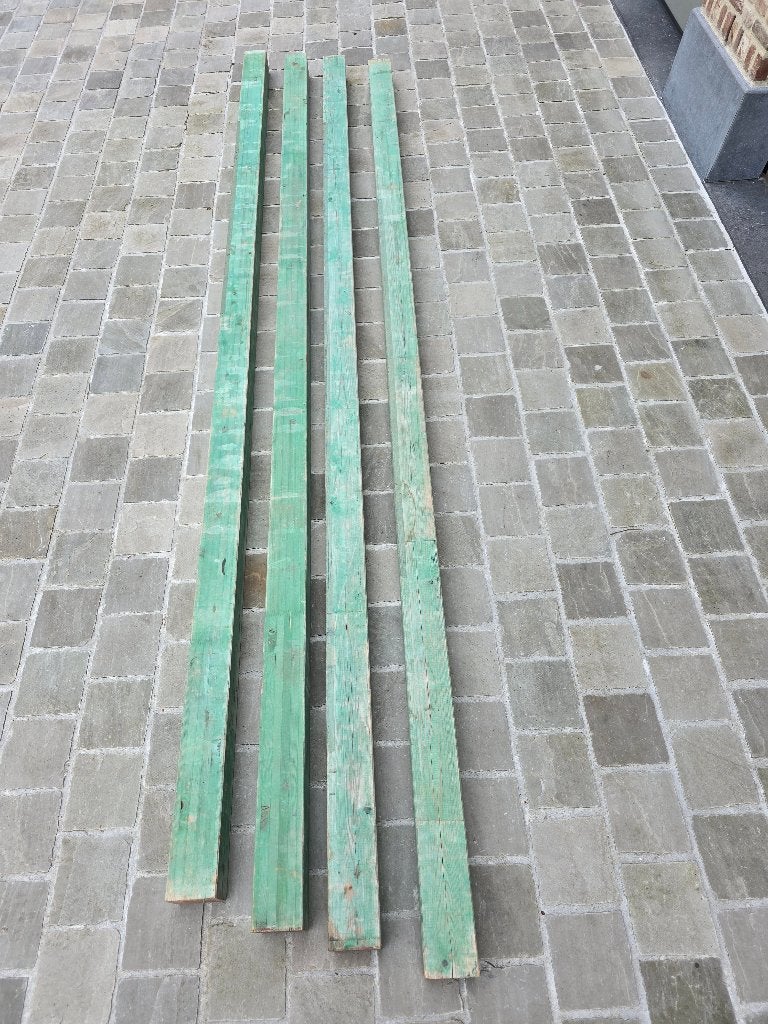 Metselprofiel Hout L2.95 m - 90 x 90 mm, Ophalen, Gebruikt