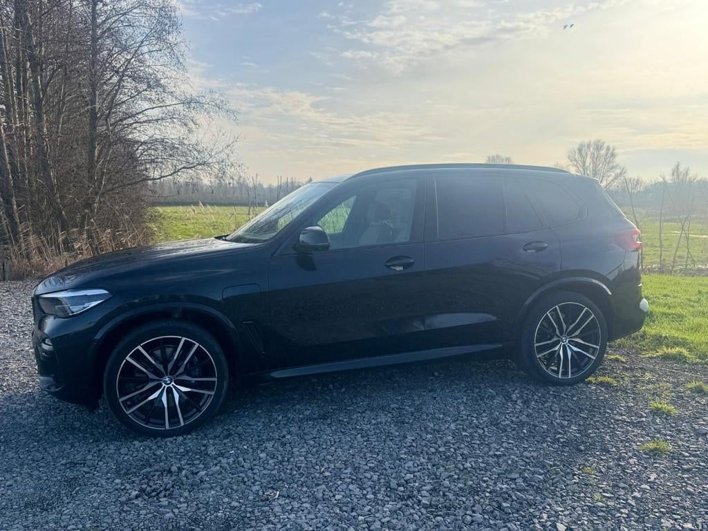 BMW X5 45e, Auto's, BMW, Automaat, Blauw, Leder, Hybride Elektrisch/Benzine