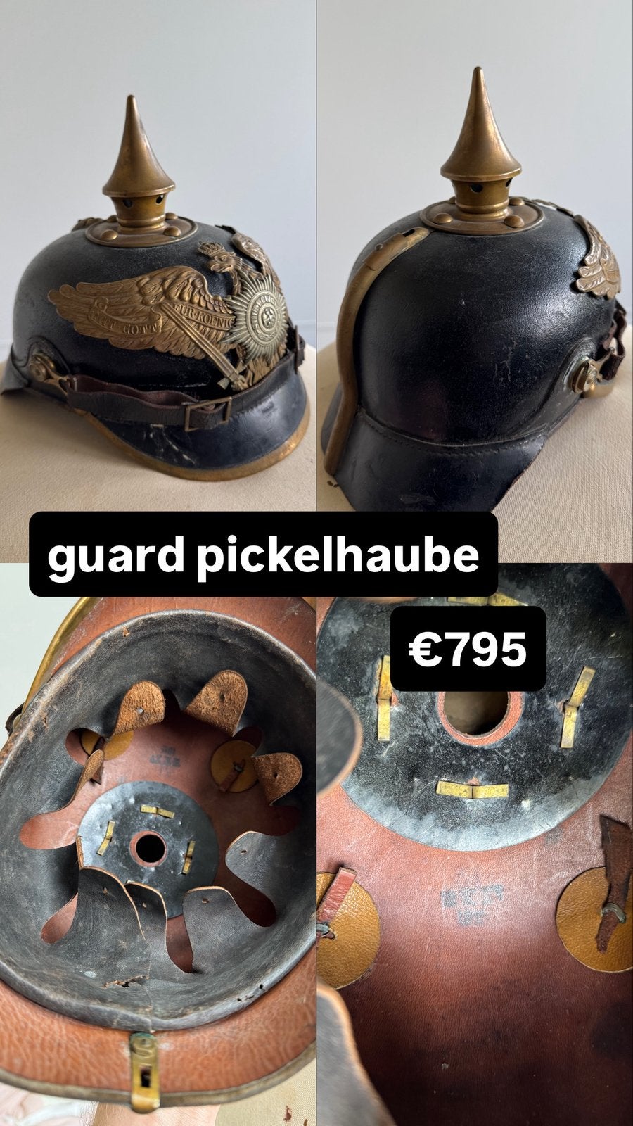 Pinhelm pruissische garde pre wo1, Verzamelen, Ophalen of Verzenden