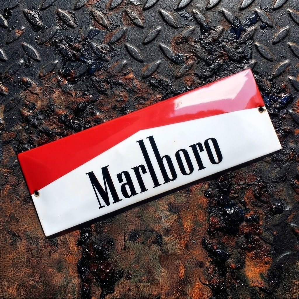 Emaille Schild MARLBORO Red Reclamebord Tabak Vintage Plaat, Verzenden, Gebruikt, Reclamebord