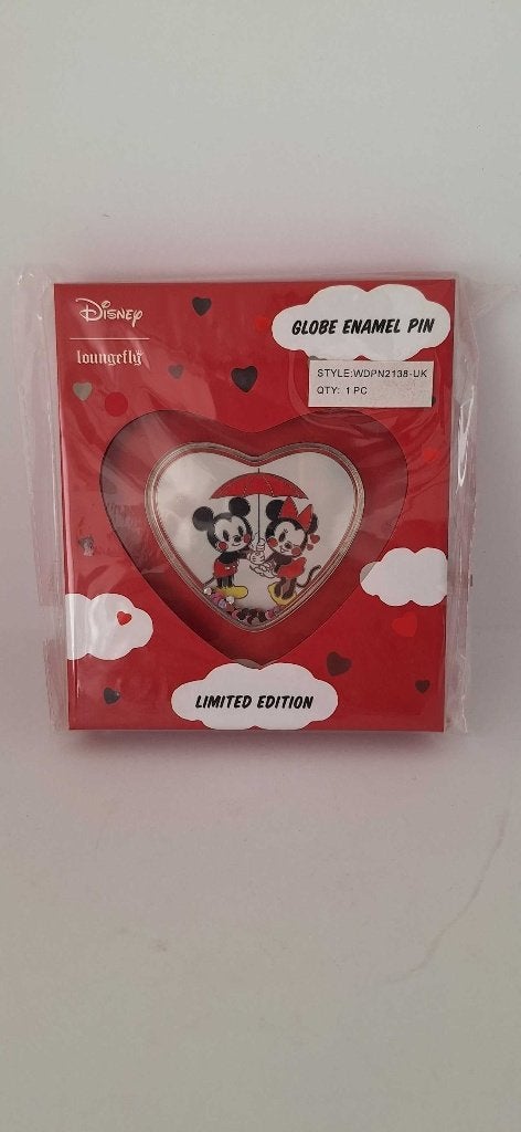 Loungefly Disney Mickey and Minnie Confetti Globe Pin, Verzamelen, Ophalen