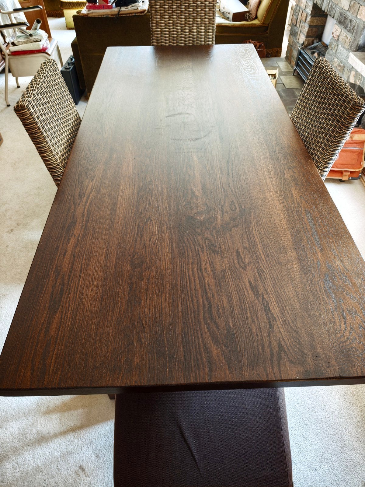 Massief eiken eettafel met 8 stoelen – zeer goede staat, Huis en Inrichting, Ophalen