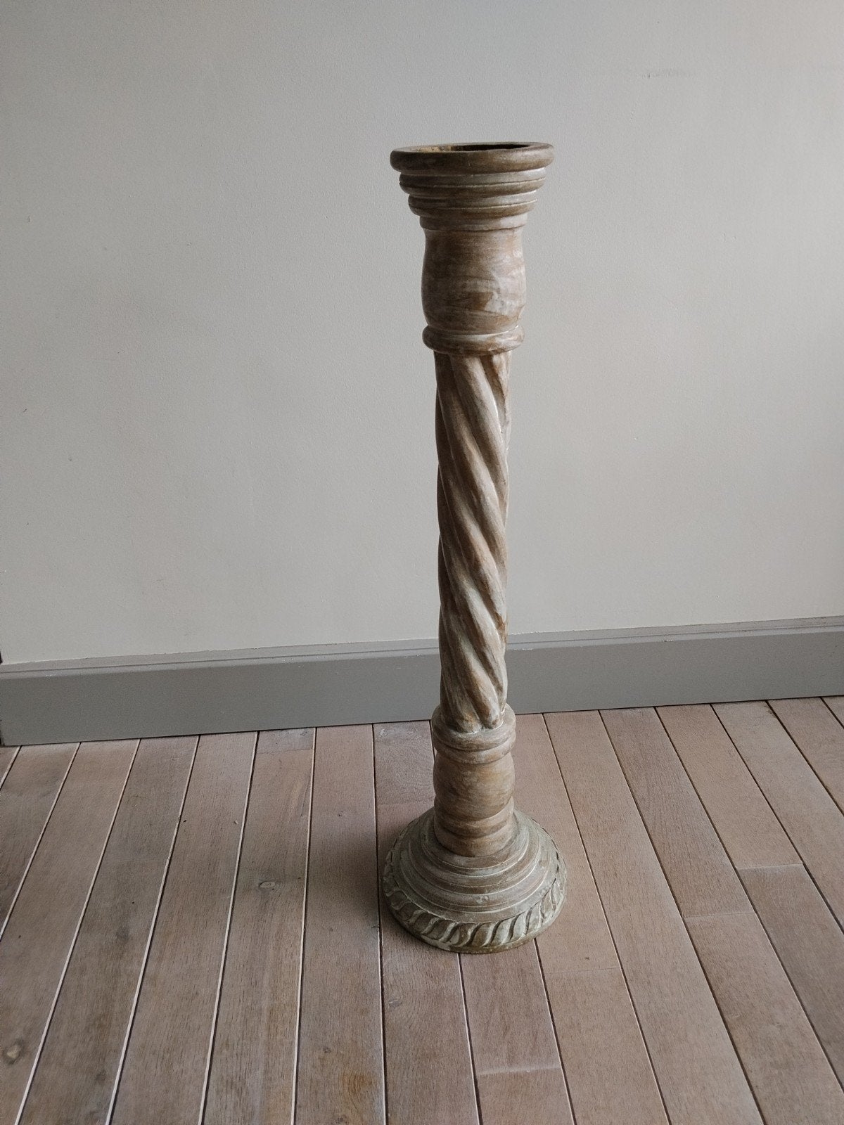 Grote houten vloerkandelaar, Ophalen of Verzenden