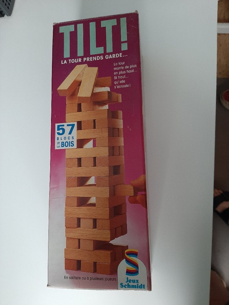 Tilt tour en bois, Cinq joueurs ou plus, Enlèvement ou Envoi, Utilisé, Jeux Schmidt