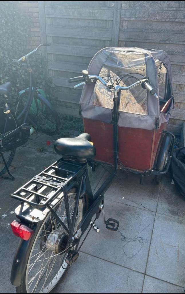 Babboe Big electrische bakfiets, 4 kinderen of meer, Gebruikt, Huif, Schijfrem