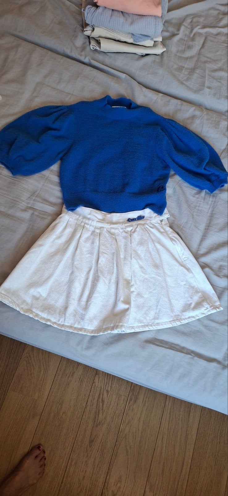 setje Camille jeansrok en zacht bloesje, Kinderen en Baby's, Kinderkleding | Maat 146, Ophalen, Meisje, Camille JBC, Zo goed als nieuw