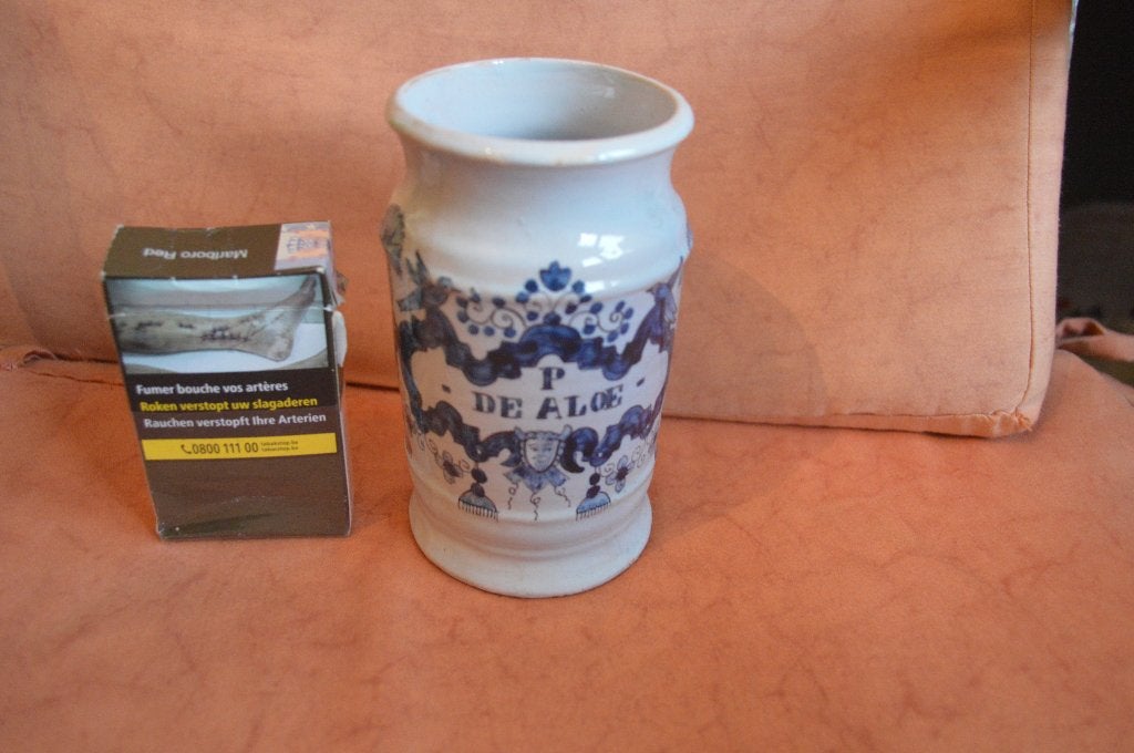 Ancien pot de pharmacie Delft, Antiquités & Art, Envoi