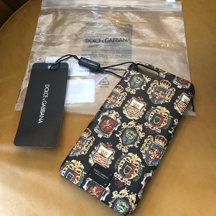 NIEUW Dolce Gabbana lederen telefoon hoesje Iphone 7+ 8 plus, Neuf, Housse ou Sac, Enlèvement ou Envoi, IPhone 7 Plus