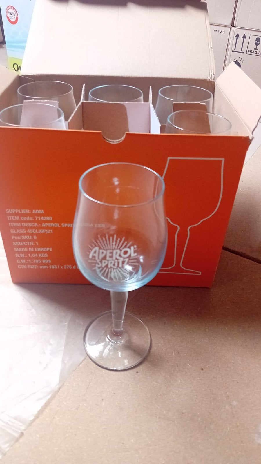 Boite de 6 verres aperol neuve, Enlèvement, Comme neuf