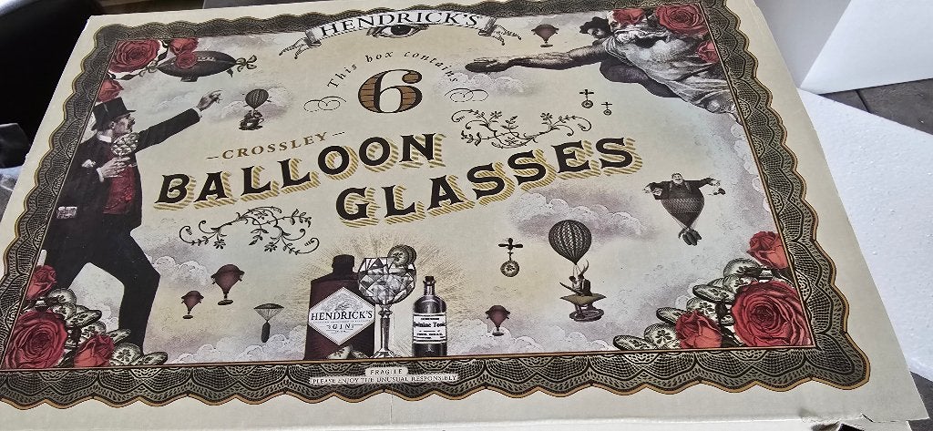 6x Balloon Glasses Gin Hendricks, Ophalen of Verzenden, Nieuw, Overige materialen, Vintage