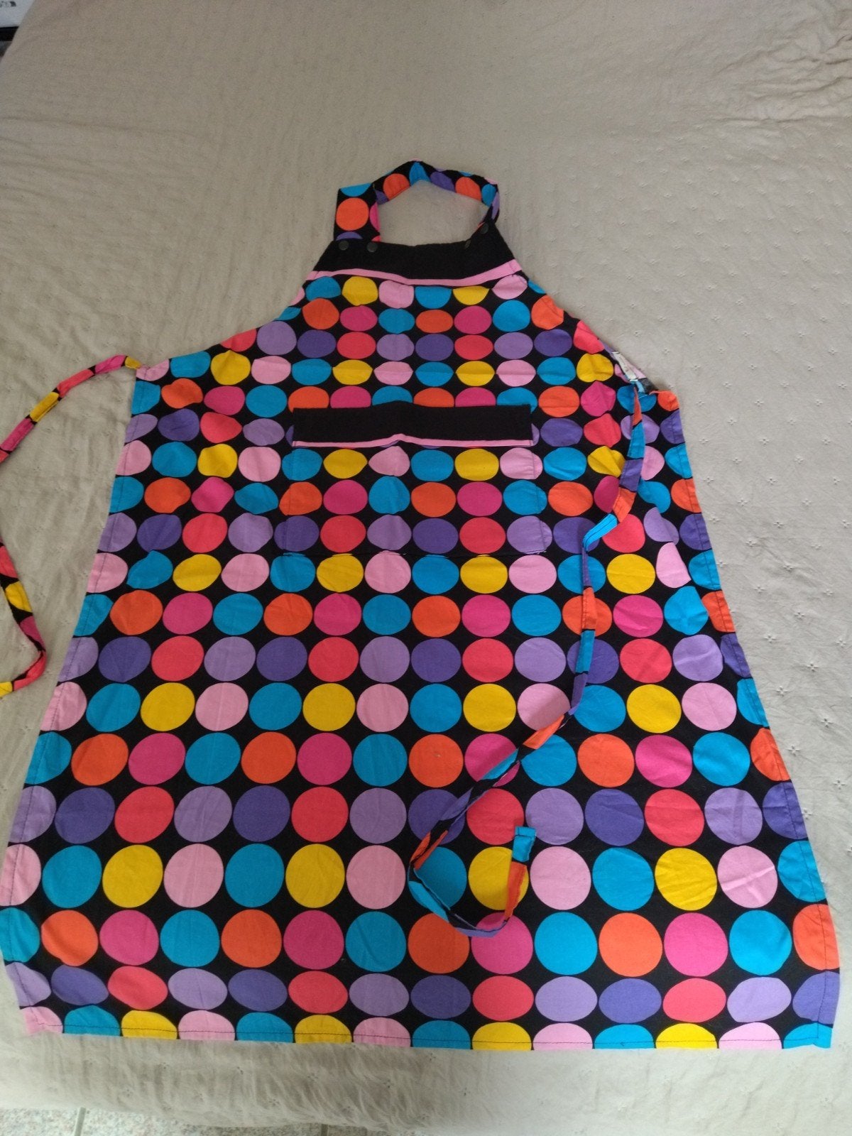 Grand Tablier de cuisine fait main en coton, Maison & Meubles, Cuisine | Linge de cuisine, Enlèvement ou Envoi, Bleu, Tablier