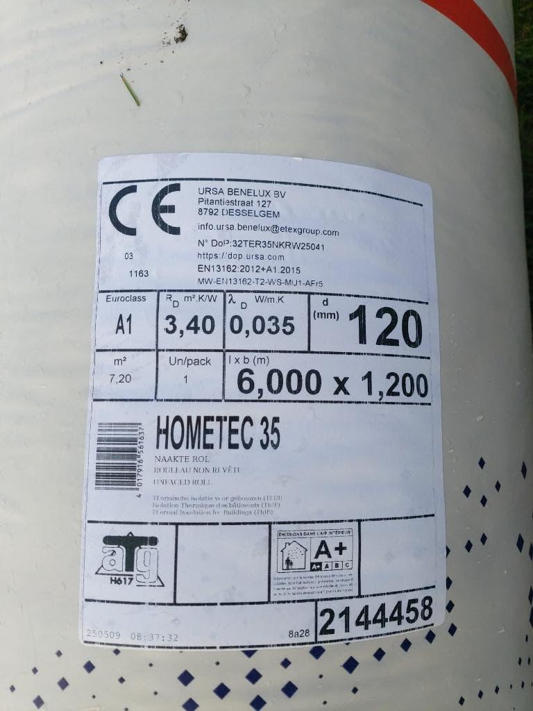 NIEUWE URSA Hometec35 glaswol – Rechtstreeks van fabriek, Doe-het-zelf en Bouw, Ophalen, Dakisolatie, 12 cm of meer, Nieuw