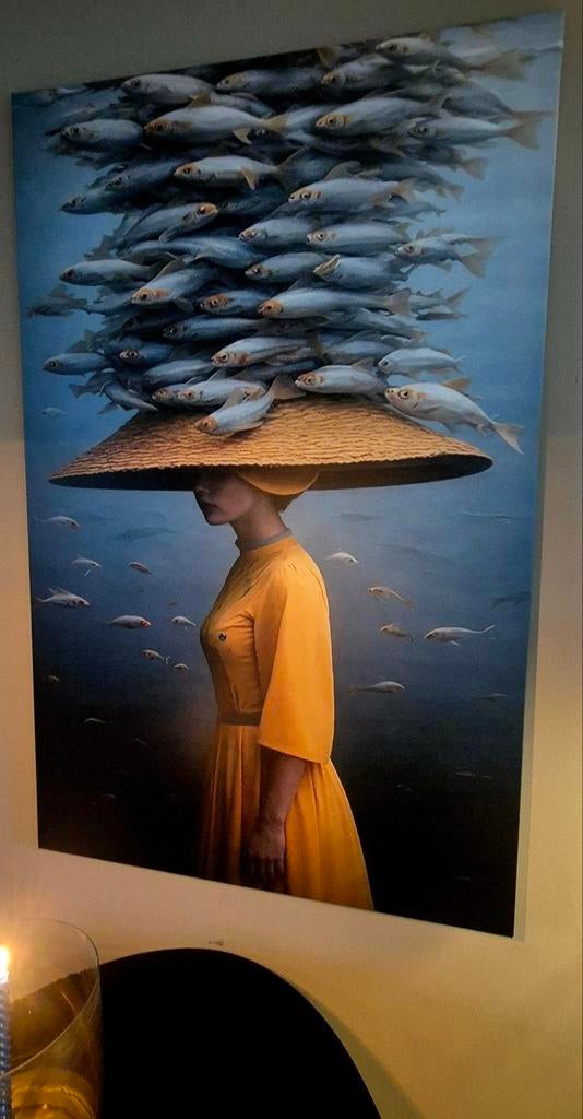 Surrealistische print op canvas XL, Antiek en Kunst, Kunst | Schilderijen | Modern, Ophalen