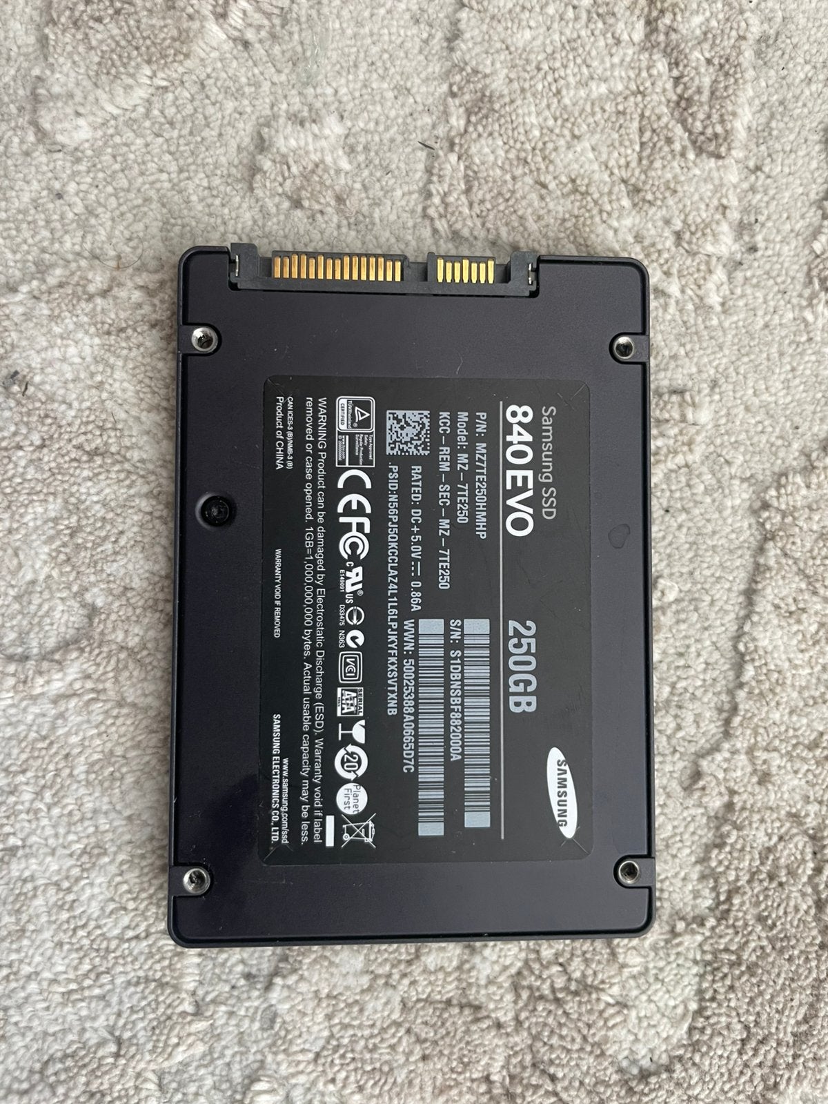 SSD 250GB samsung, Computers en Software, Harde schijven, Ophalen, Zo goed als nieuw, SSD