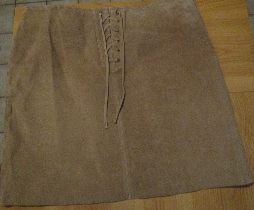 Nieuwe lederen rok (camelkleurig) M 44, Kleding | Dames, Rokken, Ophalen, Bruin, Maat 42/44 (L), Nieuw