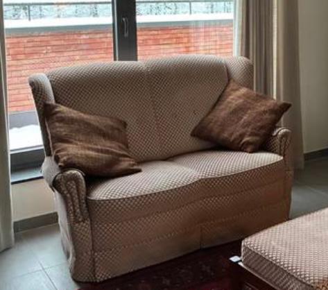 1 en 2 zit sofa stof oud roze, Ophalen, Gebruikt, Tweepersoons, Stof