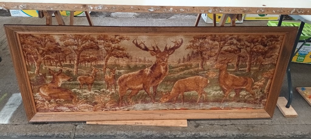 WANDKLEED - JACHTTAFEREEL, Enlèvement, Encadré, Tapisserie murale