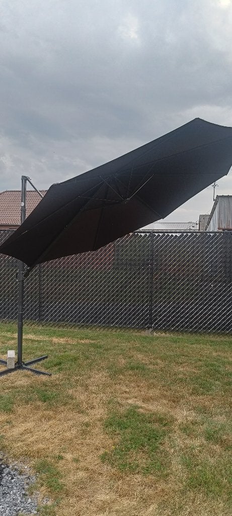 Parasol zwart 3m, Ophalen, Gebruikt, 3 tot 4 meter, Stokparasol