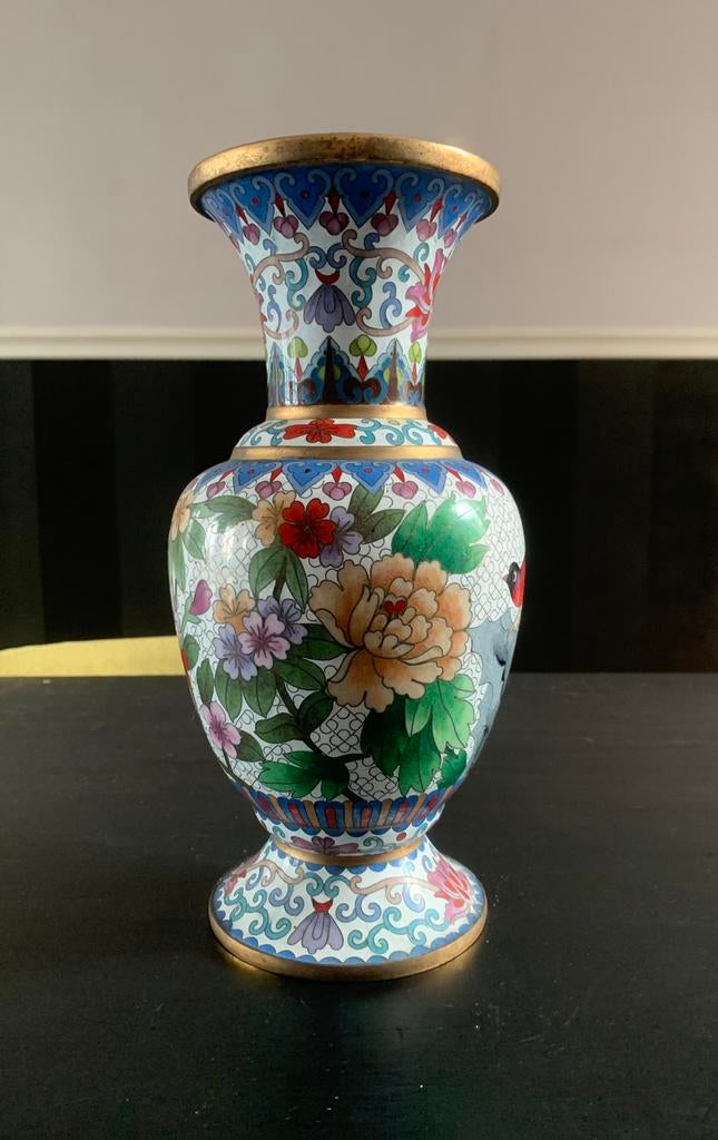 Chinese vaas cloisonné, Ophalen of Verzenden