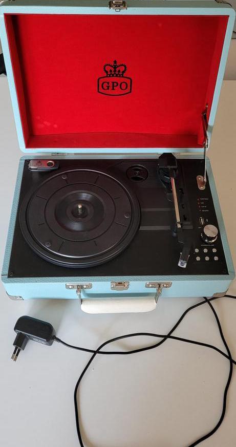 draagbare retro kofferplatenspeler, Audio, Tv en Foto, Platenspelers, Ophalen, Platenspeler