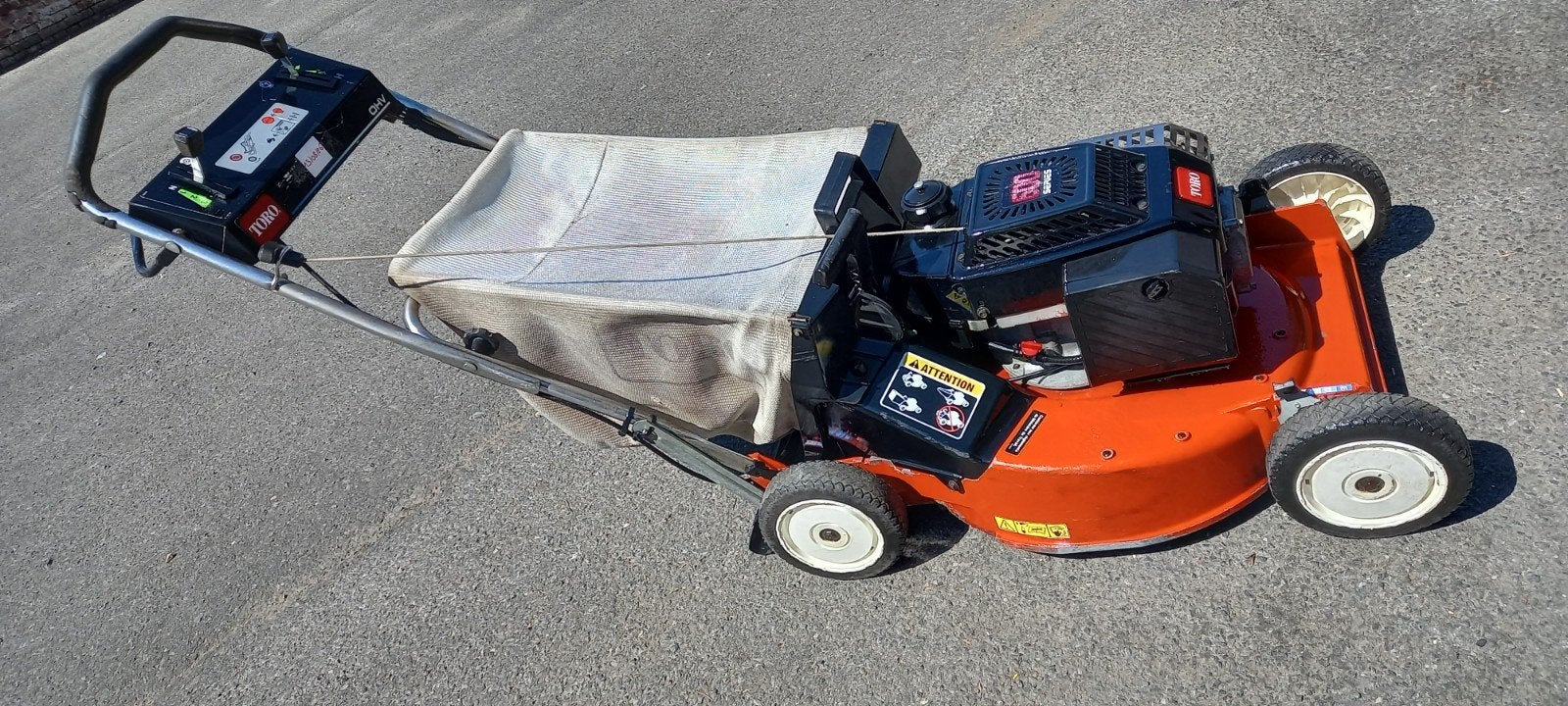 terug te koop !!!6PK!!! MULCHER TORO ZELFTREKKER  GRASMAAIER, Enlèvement, Bac de ramassage