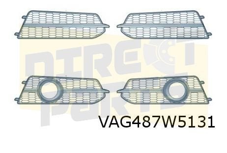 Audi A6 (3/11-5/16) voorbumpergrille Links (-ml) (BMT glansz, -, -, Nieuw, Audi