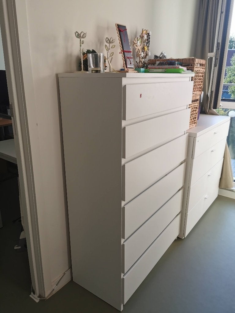 Nieuwe witte houten commode JYSK, Ophalen, Nieuw, 105 cm of meer, 75 tot 100 cm