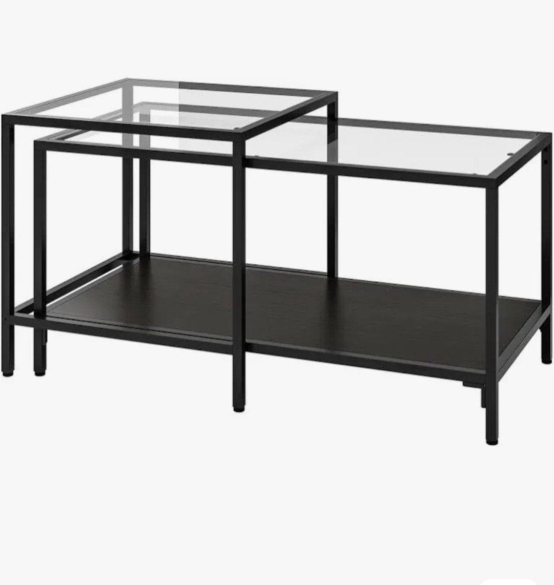 IKEA VITTSJÖ bijzettafel, set van 2, Ophalen, Glas