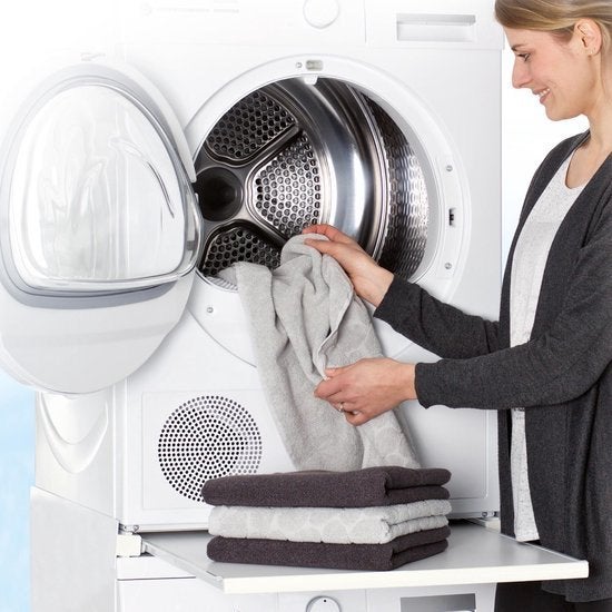 Stapelkit wasmachine/droger, met rek voor wasmand, Ophalen, Nieuw