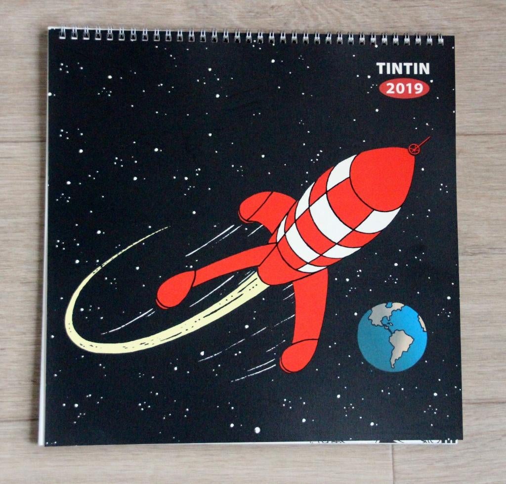 calendrier 2019 Tintin fusée lune 30x30 Hergé Kuifje raket, Collections, Personnages de BD, Envoi, Tintin, Comme neuf, Autres types