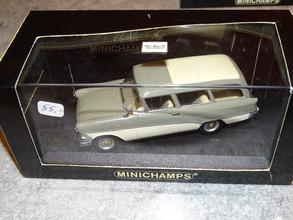 Minichamps Opel Rekord P1 Caravan 1958-1960 blanche et gris, Hobby en Vrije tijd, Modelauto's | 1:43, Ophalen of Verzenden, Nieuw