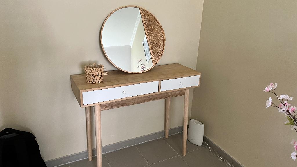 Spiegel van rotan, Huis en Inrichting, Ophalen of Verzenden, Nieuw, Rond, Minder dan 50 cm
