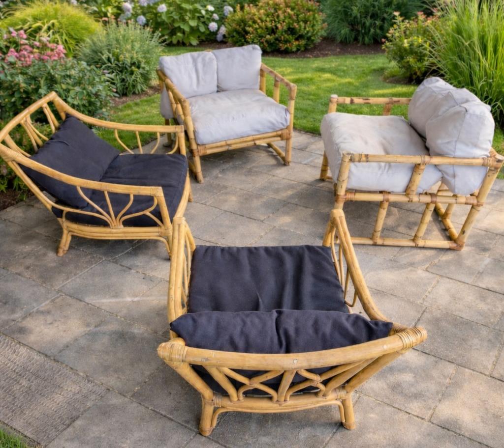 Bamboe tuinmeubilair, Ophalen, Gebruikt, Tuinset, Overige materialen