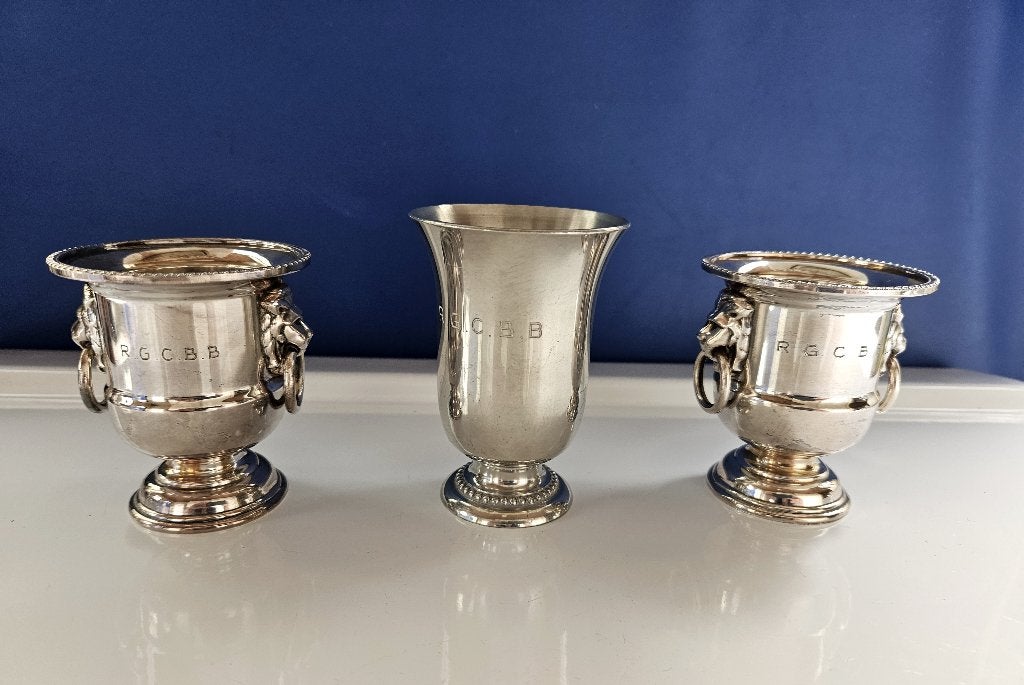 Royal Golf Club Belgïe. 3 kleine vintage trofee bekertjes., Enlèvement