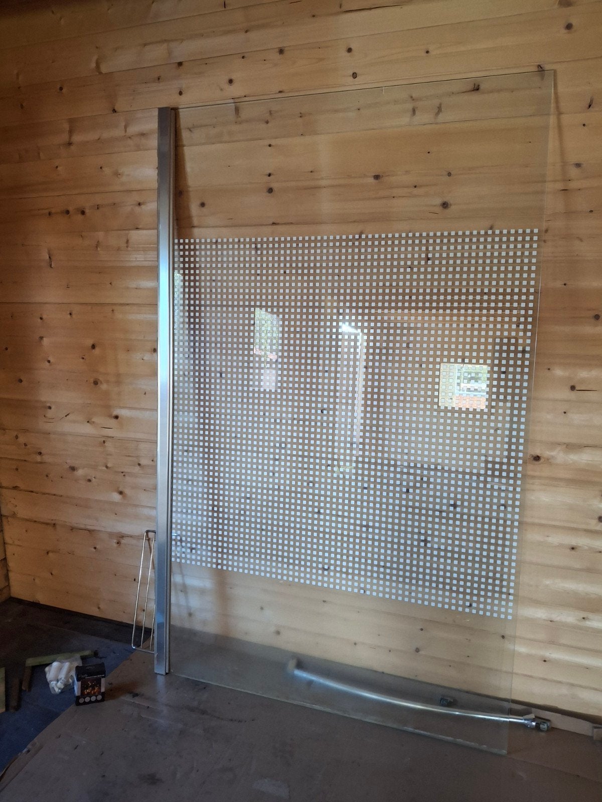 Douche wand glas 195 h x120 breed, Ophalen, Glas, Douche