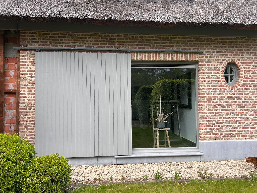 Houten schuifdeur gevel, Ophalen, Gebruikt, Overige typen, 150 tot 225 cm