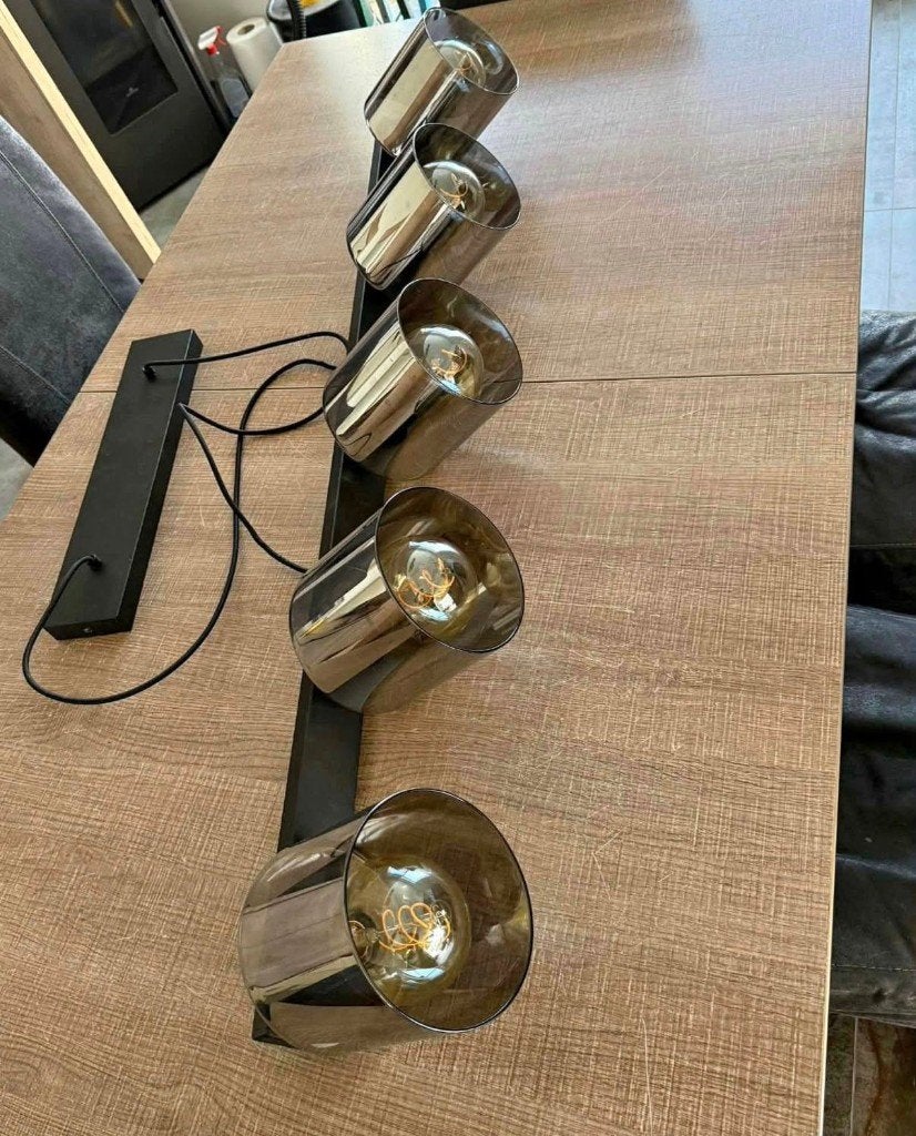 Lustre - Suspension, Maison & Meubles, Lampes | Lustres, Enlèvement, Utilisé, Verre