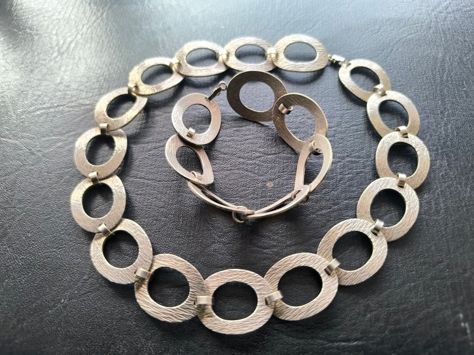 Collier et bracelet assorti en argent 800/1000, Enlèvement ou Envoi, Argent, Argent