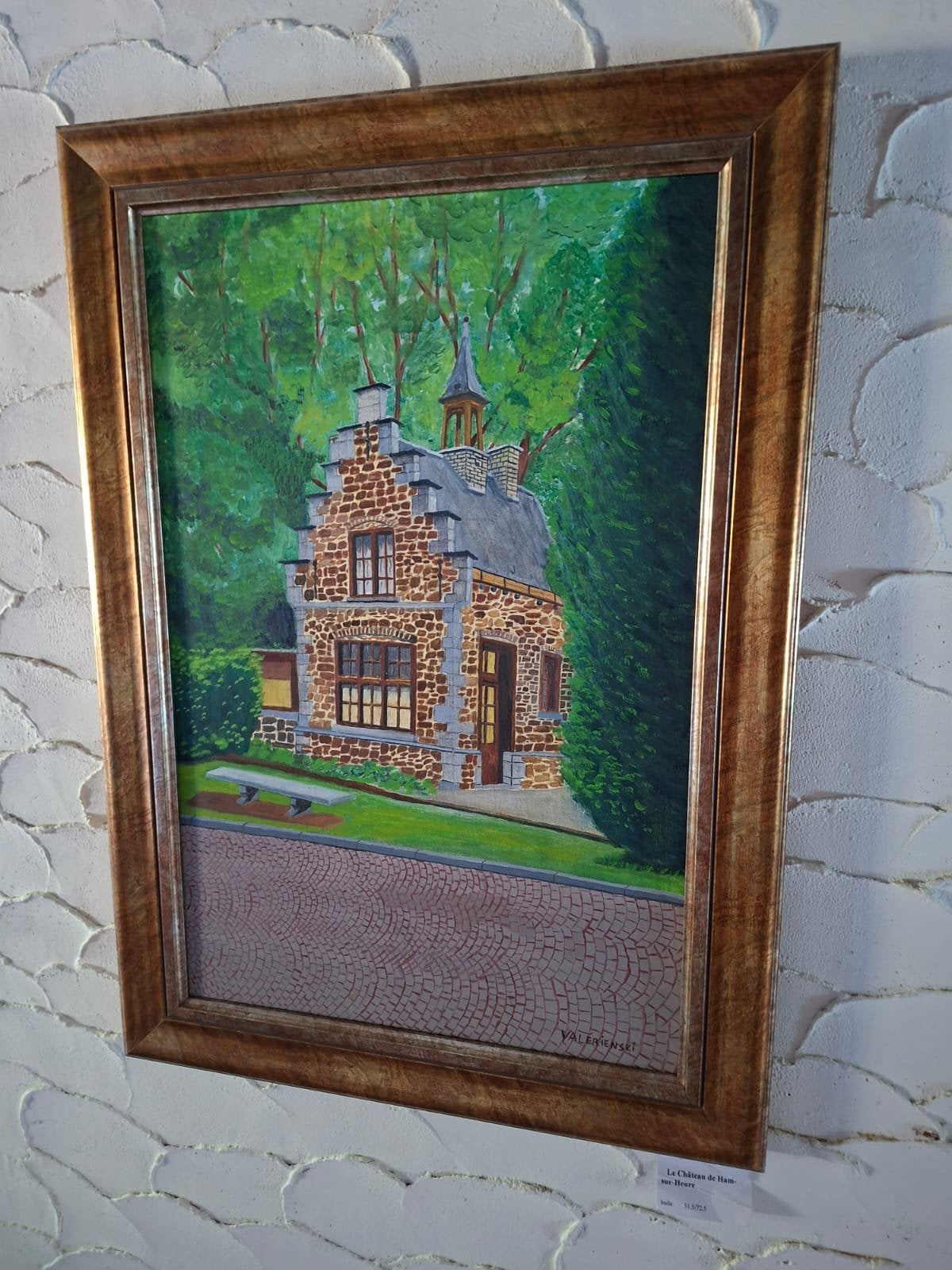 Conciergerie du château de Ham-sur-heure, Enlèvement ou Envoi, Peinture à l'huile, Signé, Toile