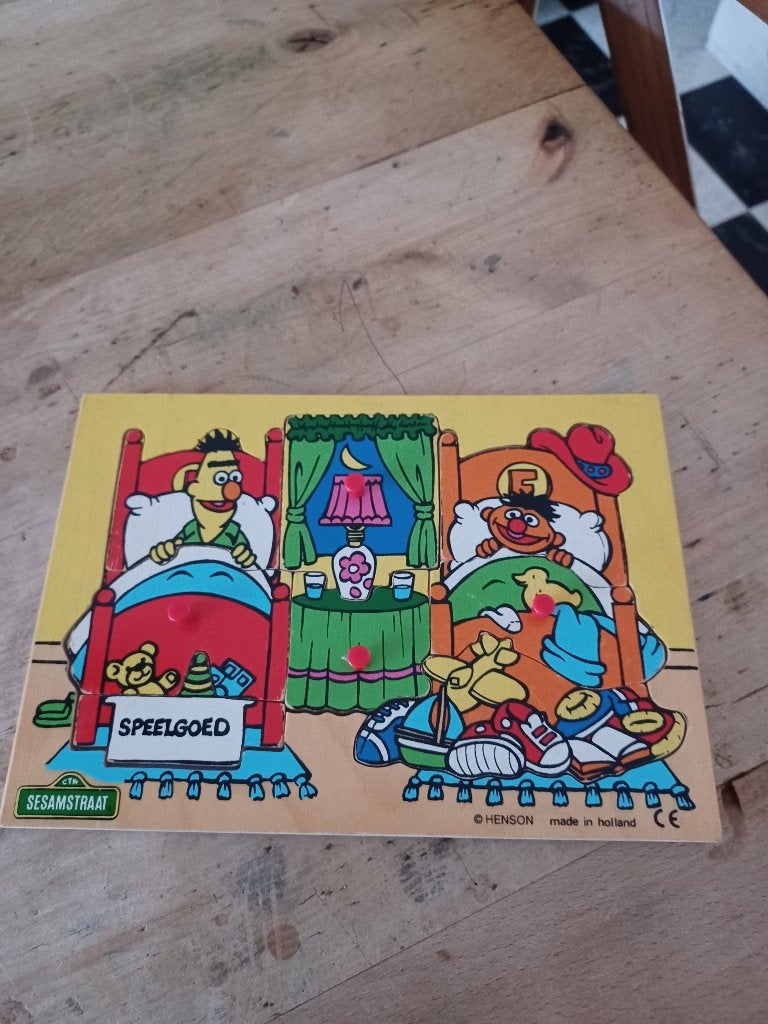 Houten legpuzzel SESAMSTRAAT, Ophalen of Verzenden