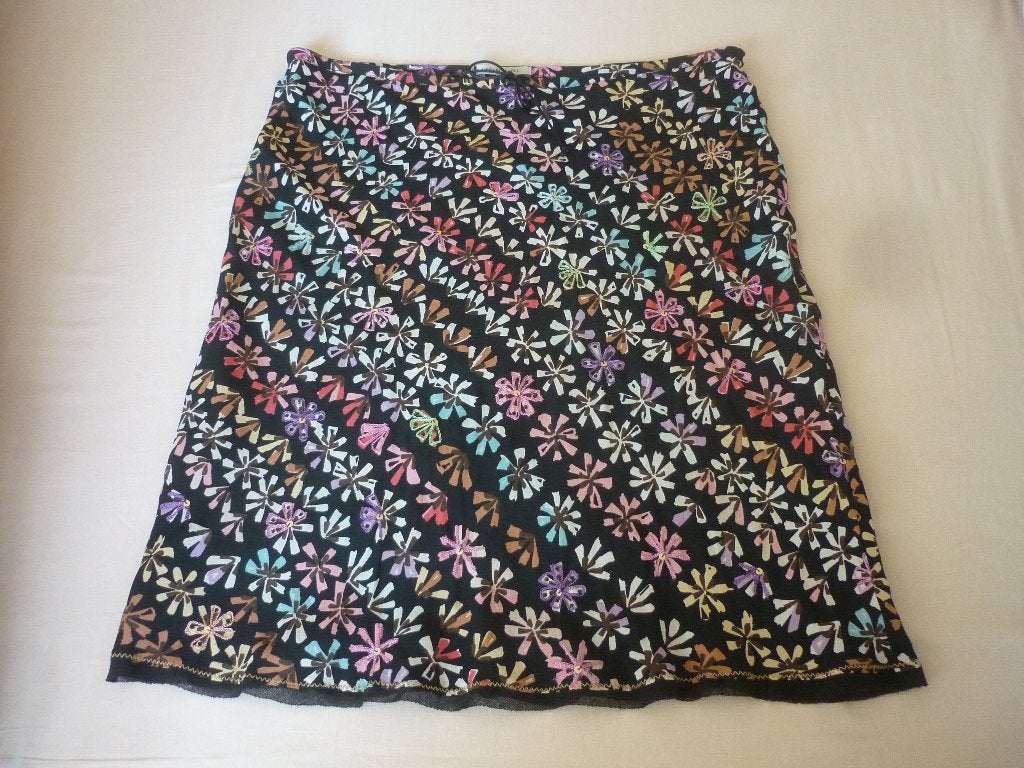 Zijden Rok met Bloemmotief en Kleine Pailletten Gerard Darel, Kleding | Dames, Rokken, Meerkleurig, Gerard darel, Maat 42/44 (L)